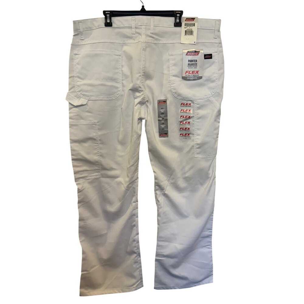 Dickies Flex Painter Pants Men’s 44x30 Relaxed Fit White Durable Workwear